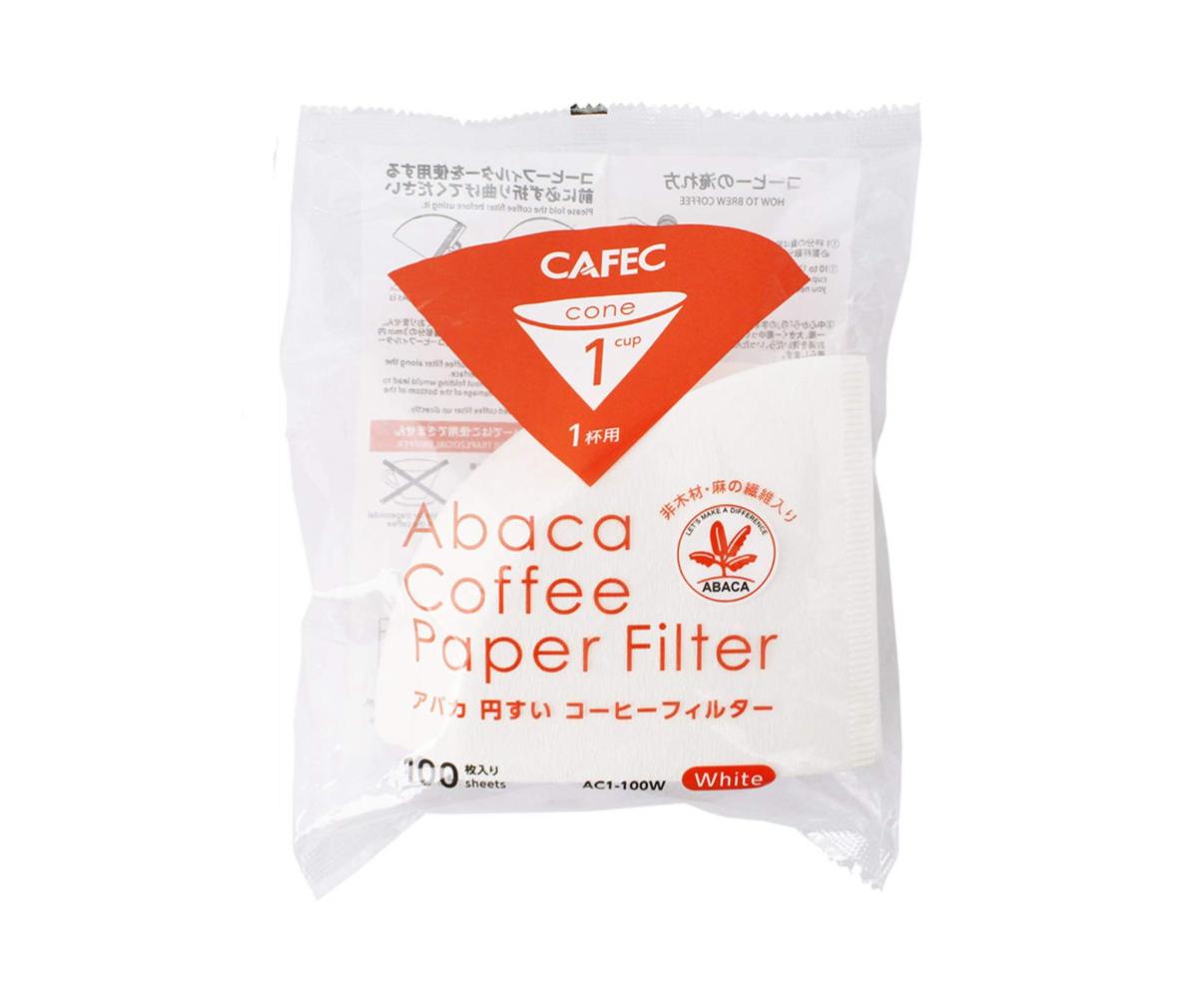 Cafec Abaca Cone Shaped Paper Filter Cup 1 (100pc) (size 01)