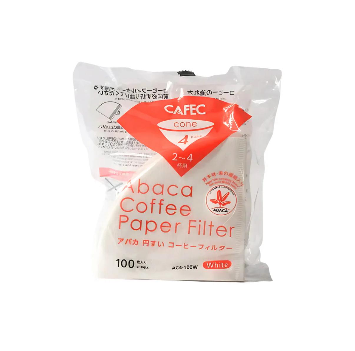 Cafec Abaca Cone Shaped Paper Filter Cup 4 (100pc) ( size 02 )